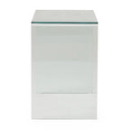 Clear Tempered Glass TV Stand with Open Back & Glass Shelf, Fits TVs up to 39"