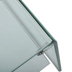 Clear Tempered Glass TV Stand with Open Back & Glass Shelf, Fits TVs up to 39"