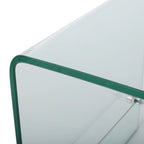 Clear Tempered Glass TV Stand with Open Back & Glass Shelf, Fits TVs up to 39"