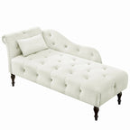 Blue/White/Rose/Burgundy/Grey Velvet Tufted Chaise Lounge Chair, 1-Seater