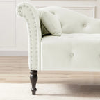 Blue/White/Rose/Burgundy/Grey Velvet Tufted Chaise Lounge Chair, 1-Seater