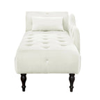 Blue/White/Rose/Burgundy/Grey Velvet Tufted Chaise Lounge Chair, 1-Seater