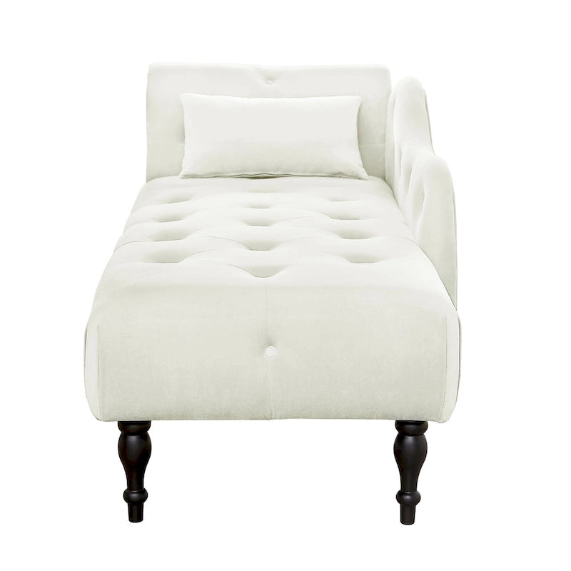Blue/White/Rose/Burgundy/Grey Velvet Tufted Chaise Lounge Chair, 1-Seater