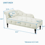 Blue/White/Rose/Burgundy/Grey Velvet Tufted Chaise Lounge Chair, 1-Seater