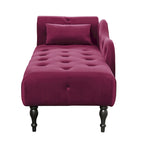 Blue/White/Rose/Burgundy/Grey Velvet Tufted Chaise Lounge Chair, 1-Seater