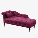 Blue/White/Rose/Burgundy/Grey Velvet Tufted Chaise Lounge Chair, 1-Seater
