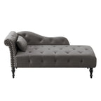 Blue/White/Rose/Burgundy/Grey Velvet Tufted Chaise Lounge Chair, 1-Seater