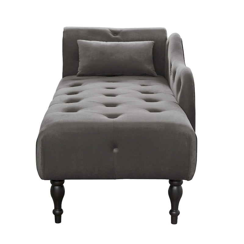 Blue/White/Rose/Burgundy/Grey Velvet Tufted Chaise Lounge Chair, 1-Seater
