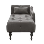 Blue/White/Rose/Burgundy/Grey Velvet Tufted Chaise Lounge Chair, 1-Seater