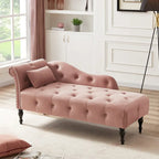 Blue/White/Rose/Burgundy/Grey Velvet Tufted Chaise Lounge Chair, 1-Seater