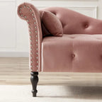 Blue/White/Rose/Burgundy/Grey Velvet Tufted Chaise Lounge Chair, 1-Seater