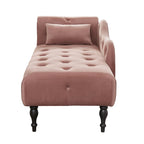 Blue/White/Rose/Burgundy/Grey Velvet Tufted Chaise Lounge Chair, 1-Seater