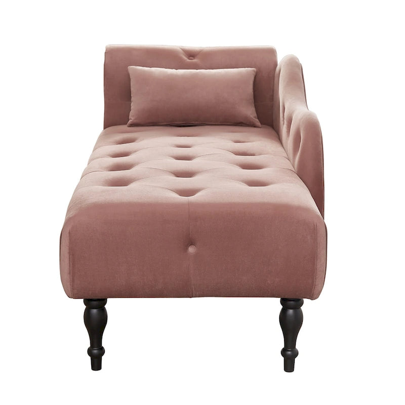 Blue/White/Rose/Burgundy/Grey Velvet Tufted Chaise Lounge Chair, 1-Seater