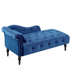 Blue/White/Rose/Burgundy/Grey Velvet Tufted Chaise Lounge Chair, 1-Seater