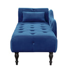 Blue/White/Rose/Burgundy/Grey Velvet Tufted Chaise Lounge Chair, 1-Seater