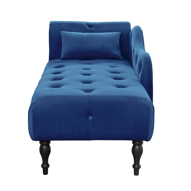 Blue/White/Rose/Burgundy/Grey Velvet Tufted Chaise Lounge Chair, 1-Seater
