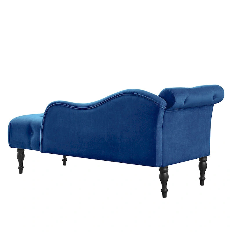 Blue/White/Rose/Burgundy/Grey Velvet Tufted Chaise Lounge Chair, 1-Seater