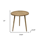 Brown Round End Table Set of 3, Manufactured Wood, 24"H