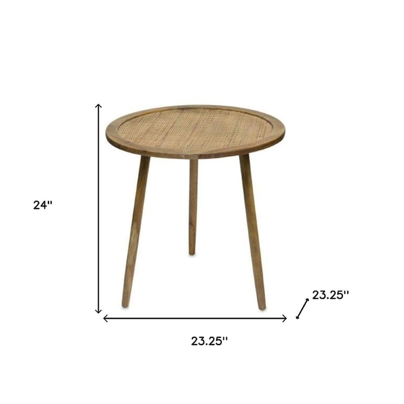 Brown Round End Table Set of 3, Manufactured Wood, 24"H