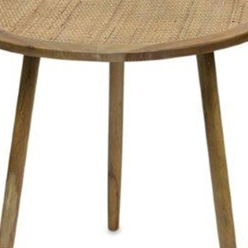 Brown Round End Table Set of 3, Manufactured Wood, 24"H