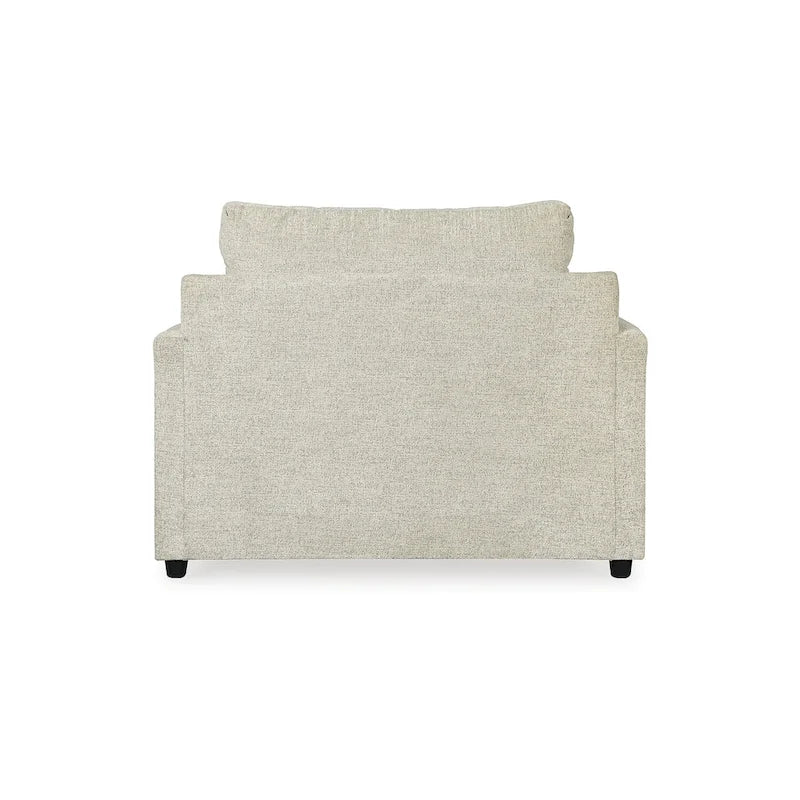 Beige Chenille Oversized Chair & Ottoman Set, 2-Piece, 1-Seater