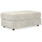 Beige Chenille Oversized Chair & Ottoman Set, 2-Piece, 1-Seater