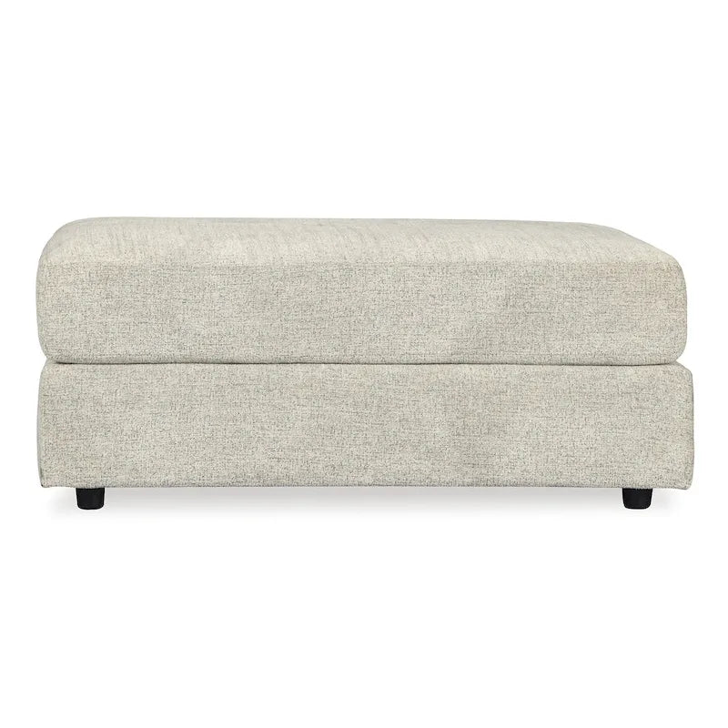 Beige Chenille Oversized Chair & Ottoman Set, 2-Piece, 1-Seater