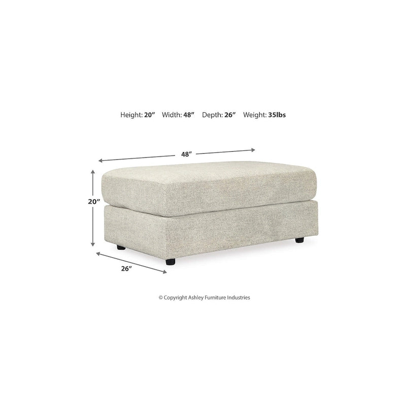 Beige Chenille Oversized Chair & Ottoman Set, 2-Piece, 1-Seater