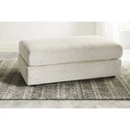 Beige Chenille Oversized Chair & Ottoman Set, 2-Piece, 1-Seater
