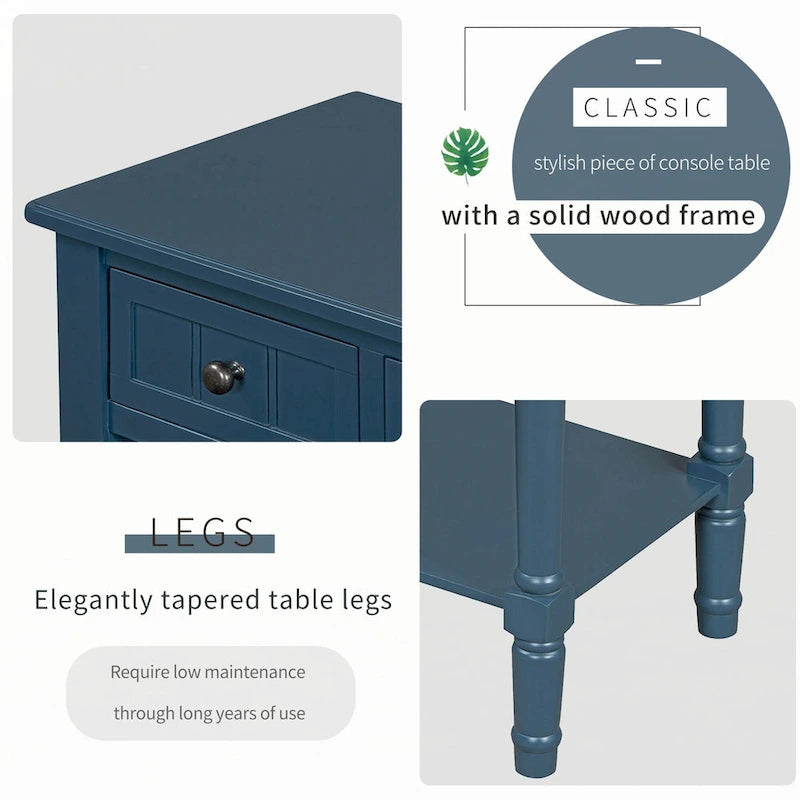 Narrow Console Table(Navy)