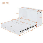 White/Gray Murphy Bed Cabinet with Drawers, USB Ports & Outlets – Queen/Full