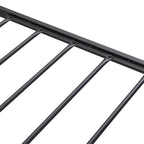 Black & Grey Full Size Metal Platform Bed with Upholstered Headboard, Sleeps 1-2