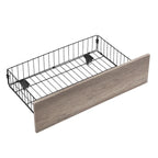 Black & Grey Full Size Metal Platform Bed with Upholstered Headboard, Sleeps 1-2
