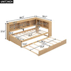 White/Wood Twin Daybed with Trundle, 5 Storage Cabinets & USB Charging – Sleeps 2