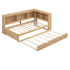 White/Wood Twin Daybed with Trundle, 5 Storage Cabinets & USB Charging – Sleeps 2