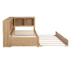 White/Wood Twin Daybed with Trundle, 5 Storage Cabinets & USB Charging – Sleeps 2