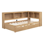 White/Wood Twin Daybed with Trundle, 5 Storage Cabinets & USB Charging – Sleeps 2