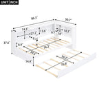 White/Wood Twin Daybed with Trundle, 5 Storage Cabinets & USB Charging – Sleeps 2
