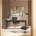Brown Mid-Century Modern Genuine Leather Recliner Lounge Chair for 1