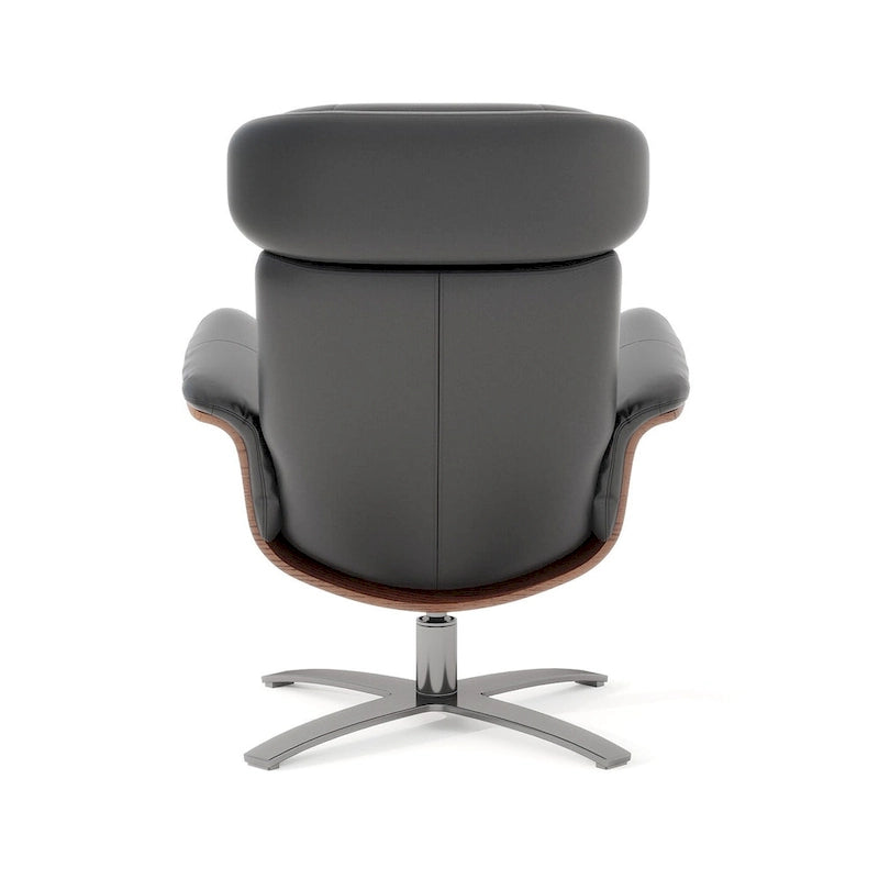 Brown Mid-Century Modern Genuine Leather Recliner Lounge Chair for 1