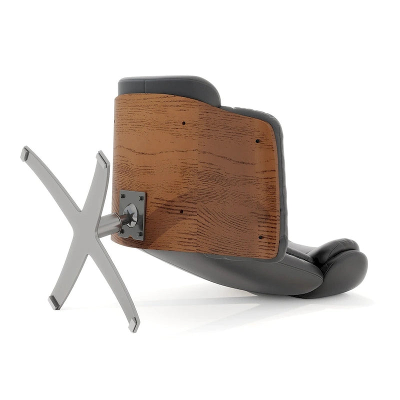Brown Mid-Century Modern Genuine Leather Recliner Lounge Chair for 1