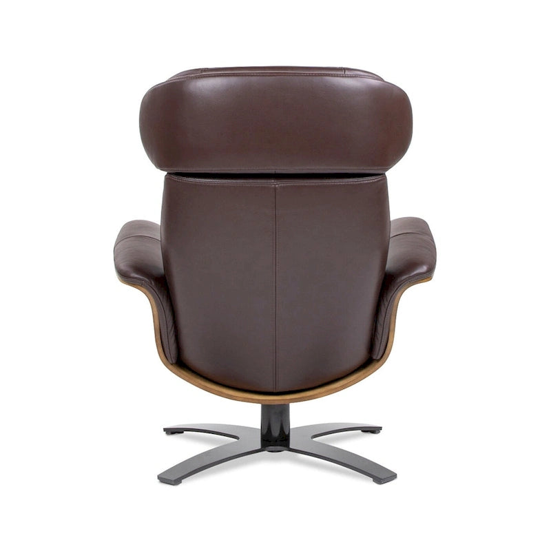 Brown Mid-Century Modern Genuine Leather Recliner Lounge Chair for 1