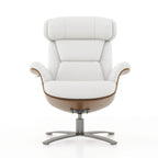 Brown Mid-Century Modern Genuine Leather Recliner Lounge Chair for 1