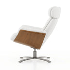 Brown Mid-Century Modern Genuine Leather Recliner Lounge Chair for 1