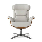 Brown Mid-Century Modern Genuine Leather Recliner Lounge Chair for 1