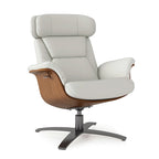 Brown Mid-Century Modern Genuine Leather Recliner Lounge Chair for 1