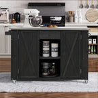 52.25 Outdoor Kitchen Island with Stainless Steel Top, Ample Storage Space, Towel and Spice Racks and a Bottle Opener