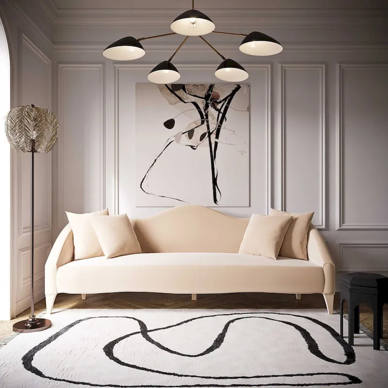 Naya Velvet Sofa - 96W x 36.2D x 34.3H - 96W x 36.2D x 34.3H