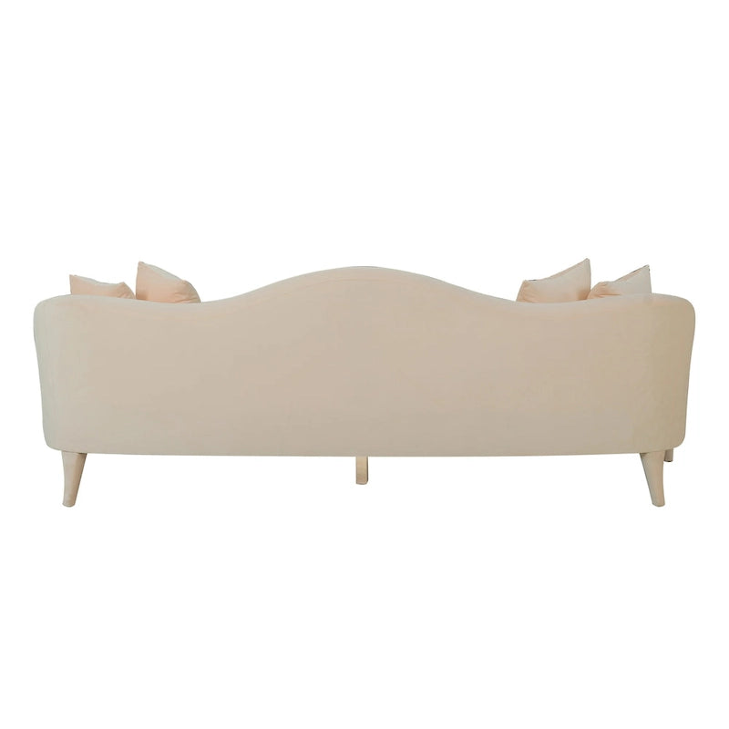 Naya Velvet Sofa - 96W x 36.2D x 34.3H - 96W x 36.2D x 34.3H