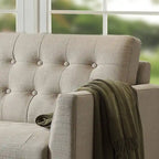 Multicolor Tufted Square Arm Loveseat, Polyester, 2-Seater, 68"W